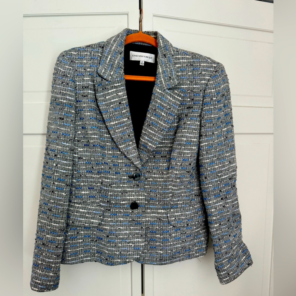 Jones New York Suit Classic Cropped Woven Blazer